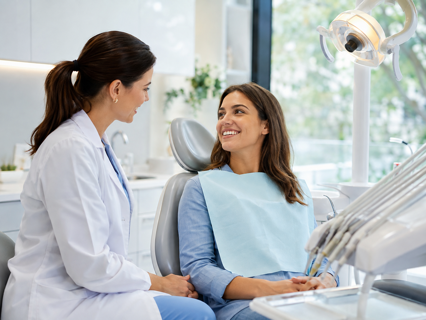 Profesional de odontología con paciente